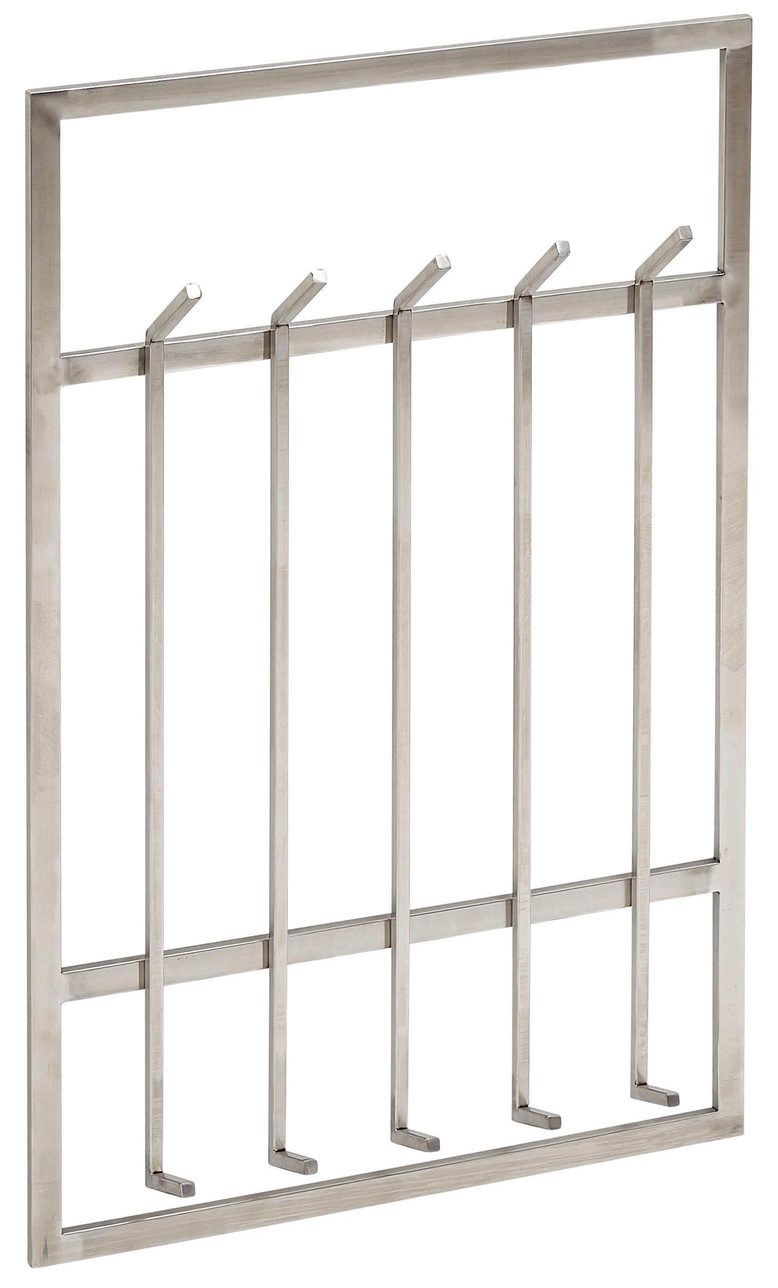 Wandgarderobe ca. 60x100x7,50 cm Silberfarben - Silberfarben, MODERN, Metall (60/100/7,5cm) - MID.YOU