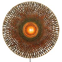 Wandleuchte Bali in Schwarz/Braun max. 40 Watt - Hellbraun/Schwarz, Natur, Naturmaterialien/Metall (87/20cm) - Good & Mojo