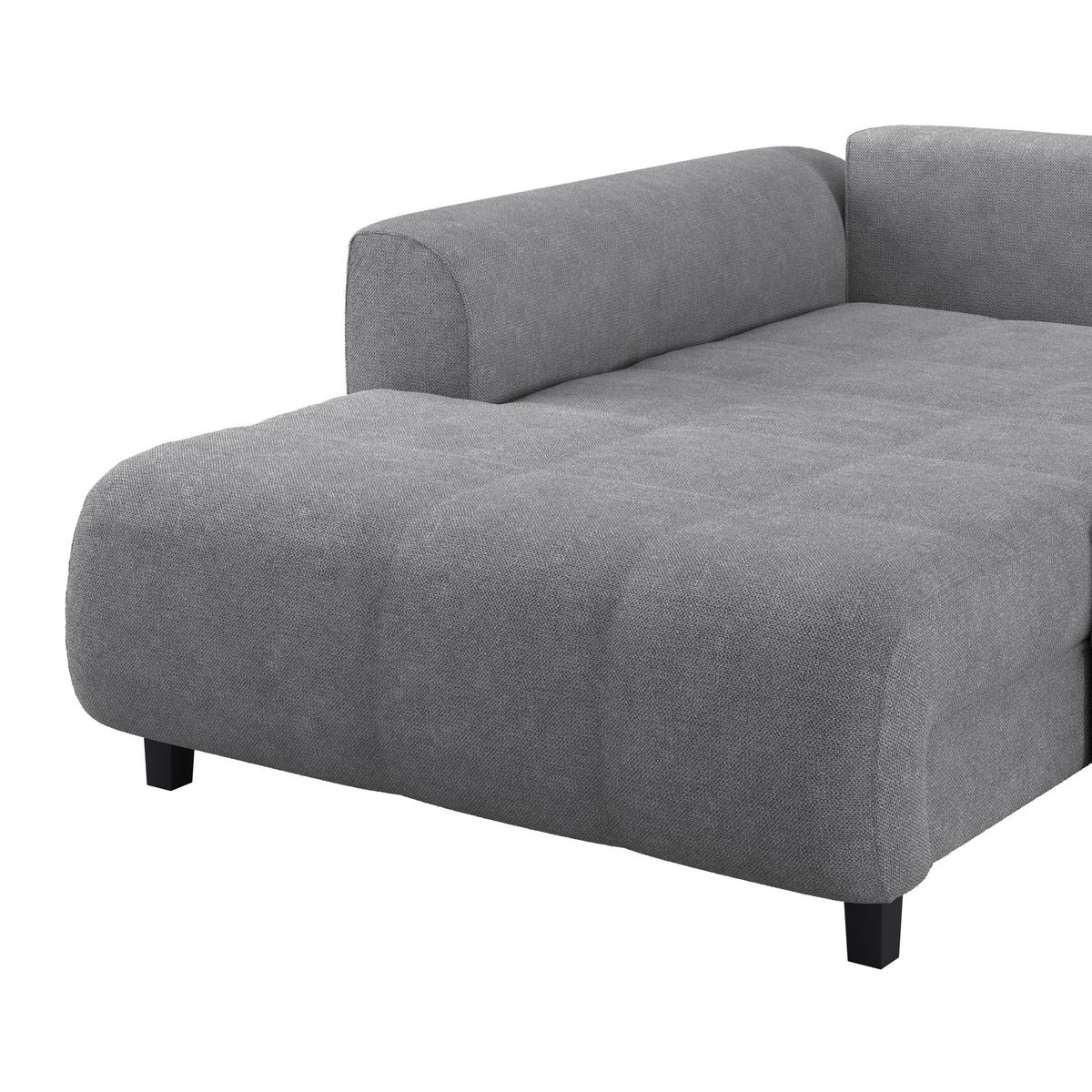 Kutna Garnitura Mendoza - siva/crna, Design, tekstil/drvo (197/309cm) - Modern Living