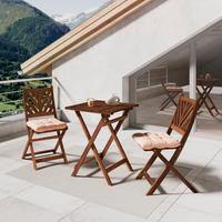 Set balcon Nuri - culoare lemn acacia, Natur, lemn - Mömax