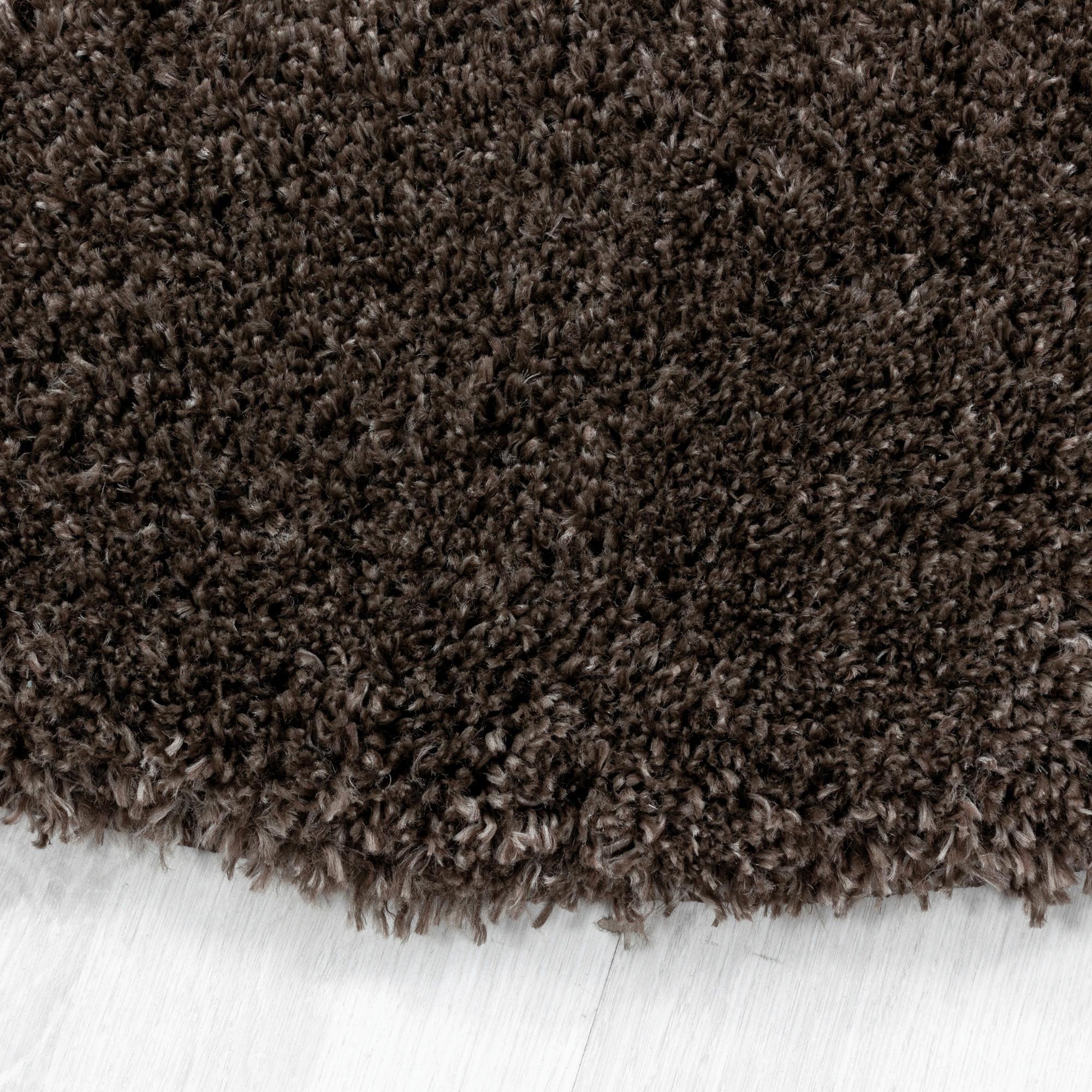 Hochflorteppich Fluffy Braun Ø ca. 120cm - Braun, Basics, Textil (120cm)