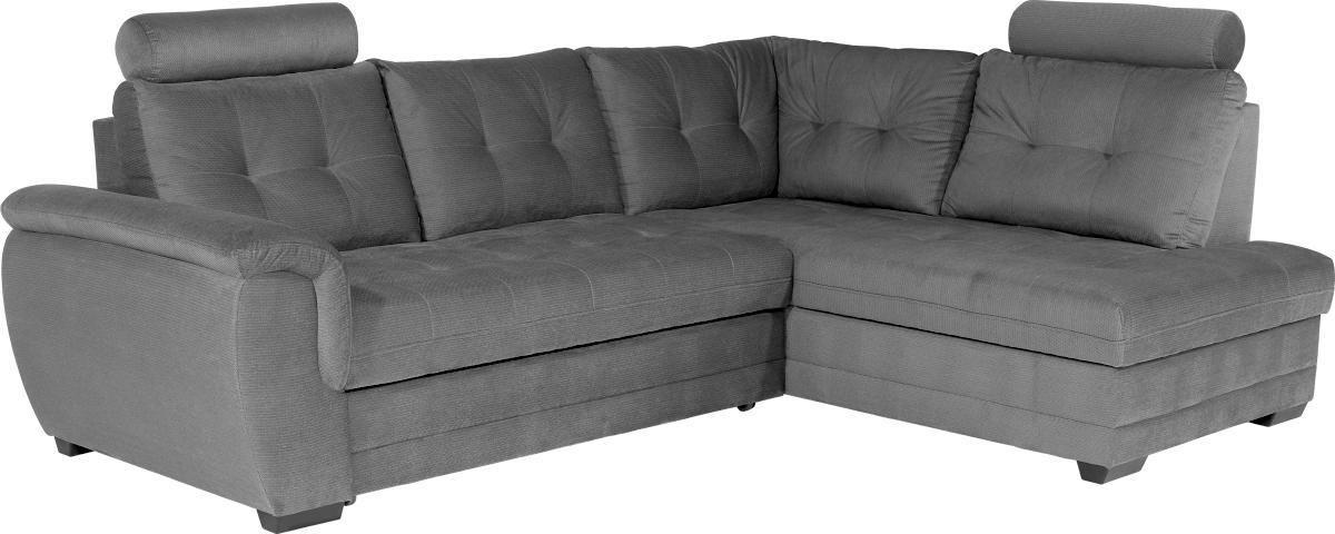 Sedežna Garnitura Falco, Z Ležiščem In Predalom - temno rjava/svetlo siva, Konvencionalno, umetna masa/tekstil (251/183cm) - Modern Living
