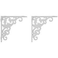 Wandhalter aus Eisen in Weiß, 2er Set - Weiß, ROMANTIK / LANDHAUS, Metall (18,3/3,2/18,3cm) - Mömax