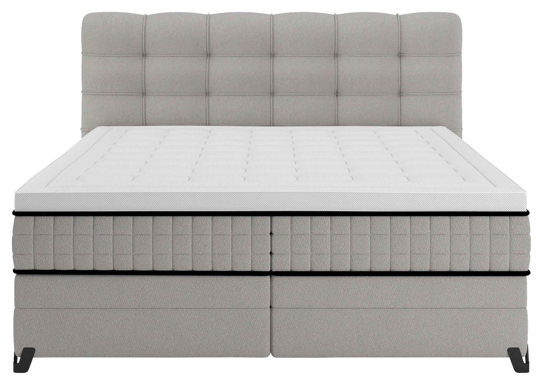 Boxspring Krevet Carmen C - siva, Konvencionalno, drvni materijal/drvo (160/200cm) - Premium Living
