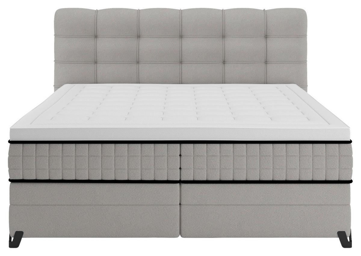 Boxspringbett Carmen C Grau ca. 180x200cm - Grau, KONVENTIONELL, Holz/Holzwerkstoff (180/200cm) - Premium Living