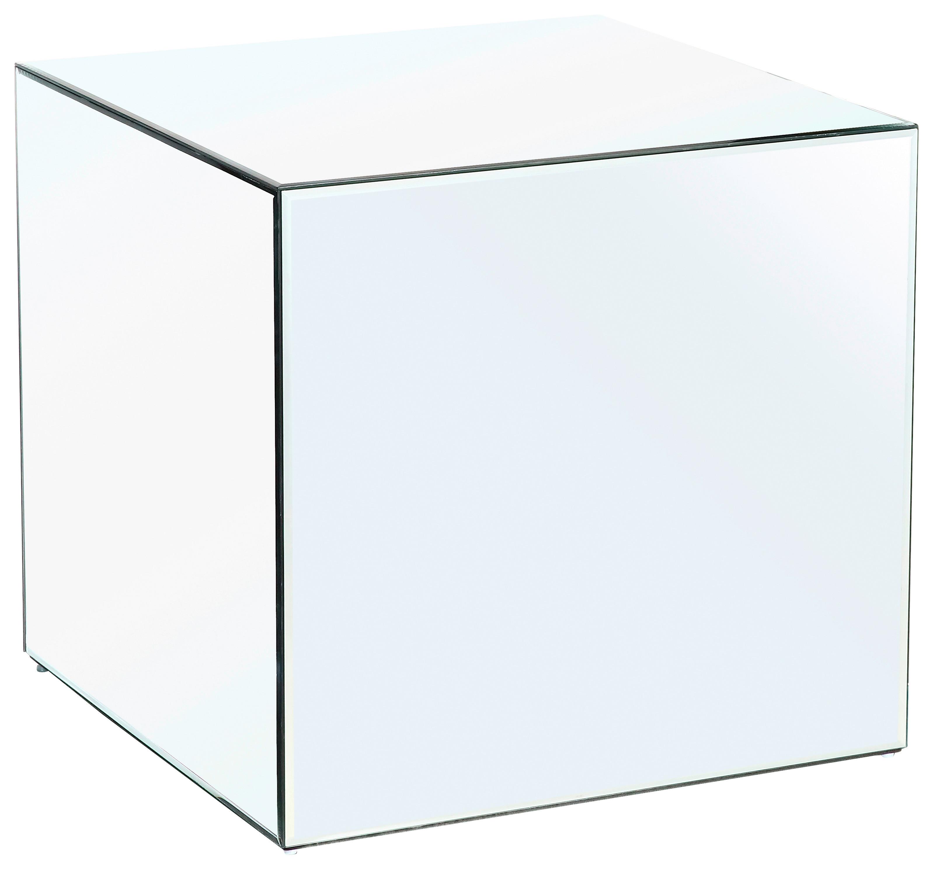 STOLIK KAWOWY KUBA - przejrzysty, Design, materiał drewnopochodny/szkło (40/40/40cm) - MID.YOU