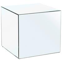 STOLIK KAWOWY KUBA - przejrzysty, Design, materiał drewnopochodny/szkło (40/40/40cm) - MID.YOU