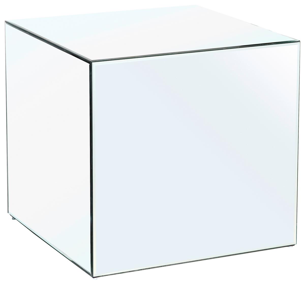 STOLIK KAWOWY KUBA - przejrzysty, Design, materiał drewnopochodny/szkło (40/40/40cm) - MID.YOU