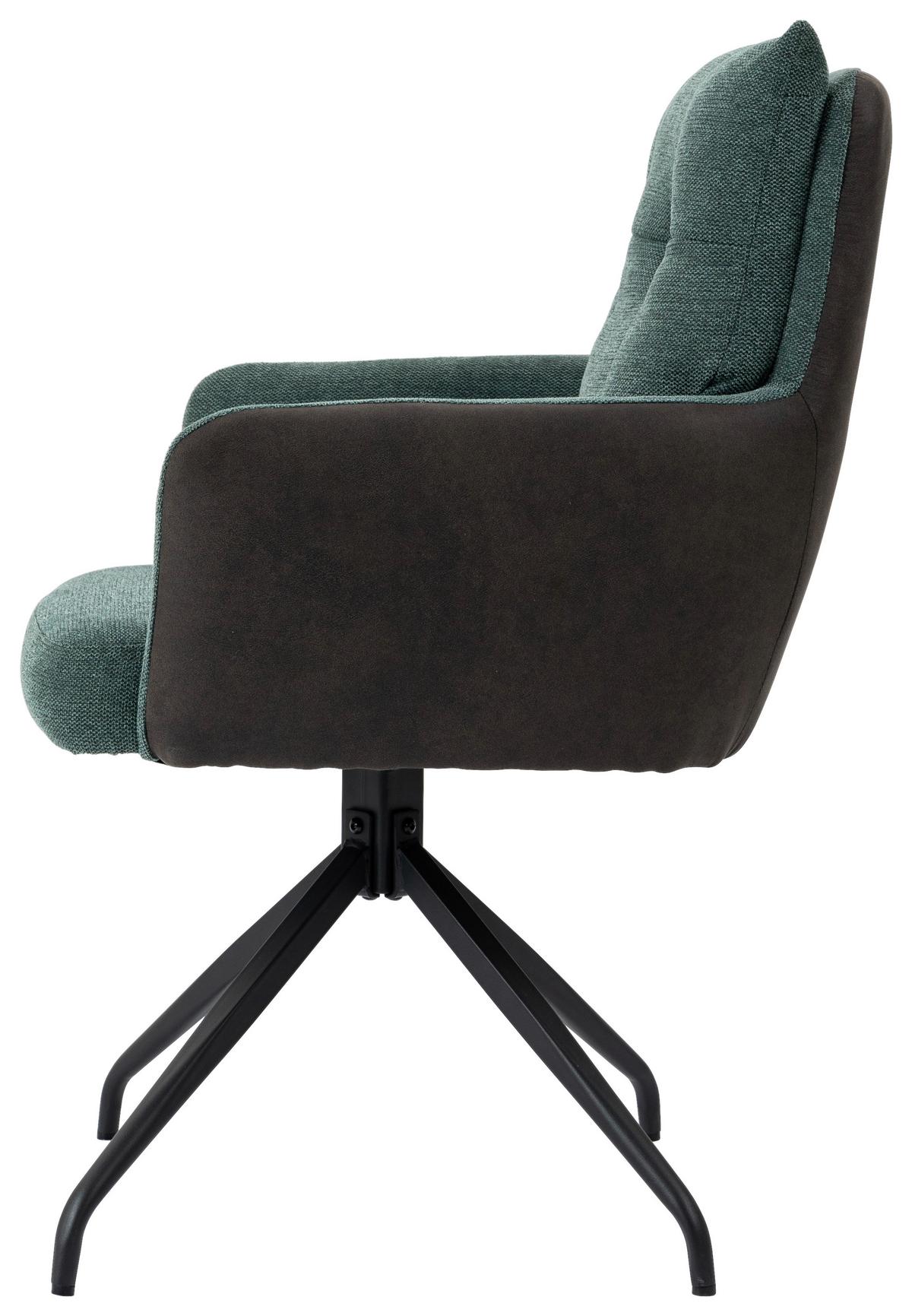 KRZESŁO Z PODŁOKIETNIKAMI MARK - zielony/czarny, Design, metal/tkanina (60/92/67cm) - Livetastic