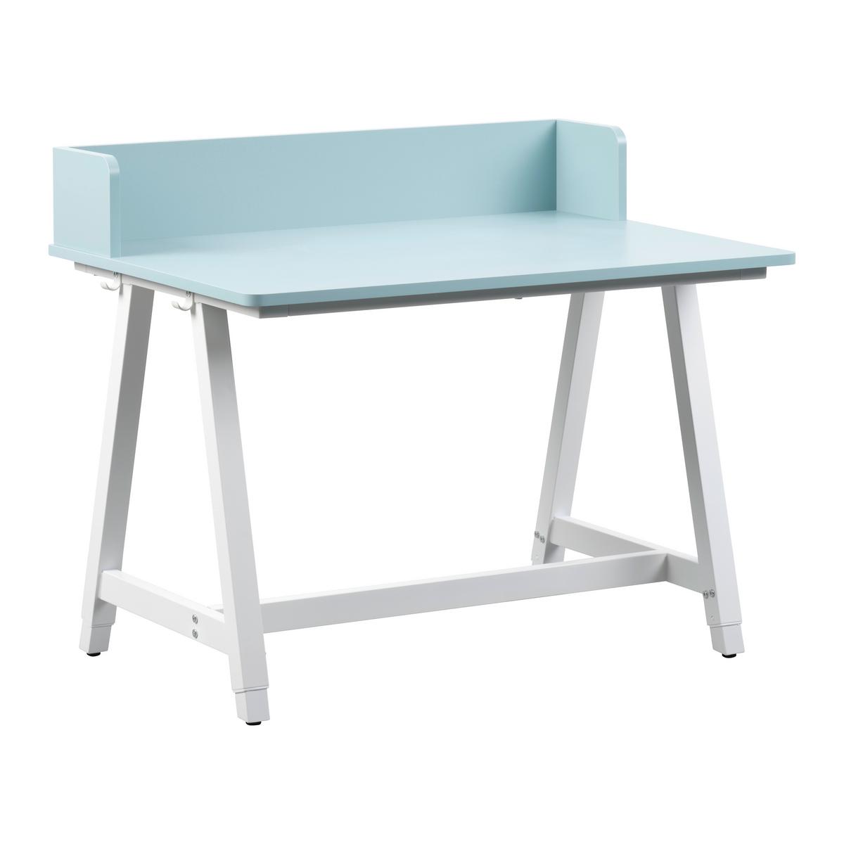 Schreibtisch Emmelie Weiss/Hellblau - Weiss/Hellblau, Modern, Holzwerkstoff/Metall (80/54-85/60cm) - Mömax