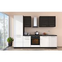 Konyhablokk Alpha - fekete/fehér, Modern, fa/fém (280/215cm) - Best Price