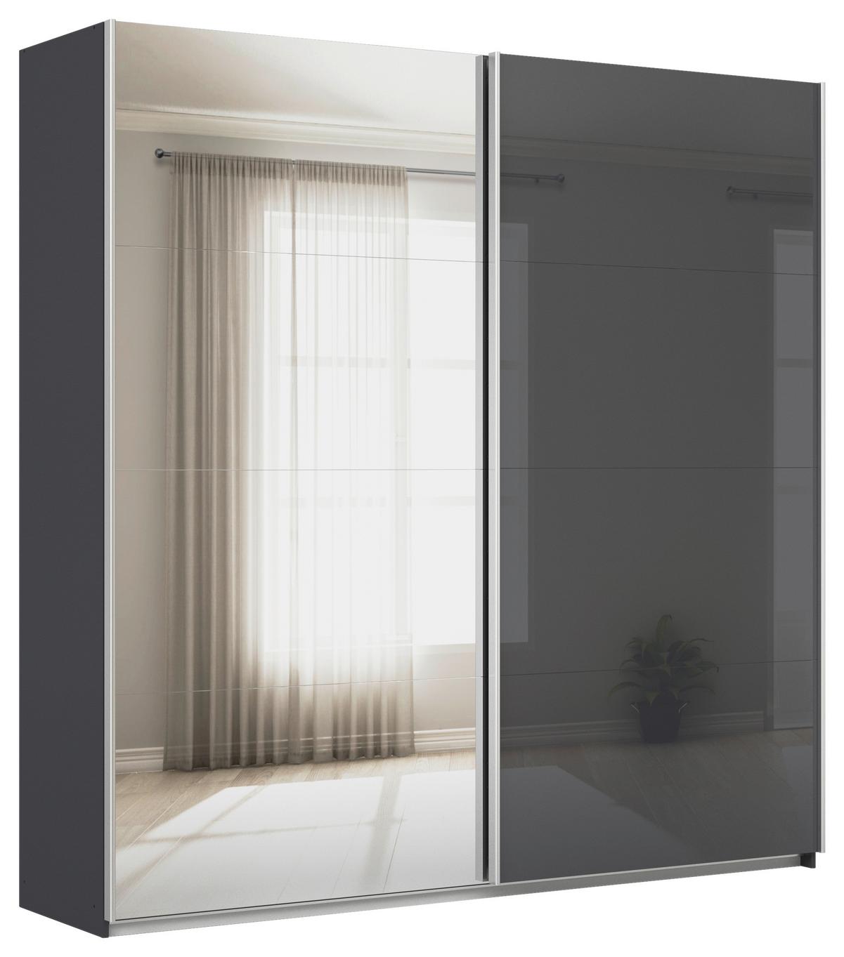 DULAP USI CULISANTE FELDKIRCH - argintiu/antracit, Modern, sticlă/material pe bază de lemn (225/229/62cm)