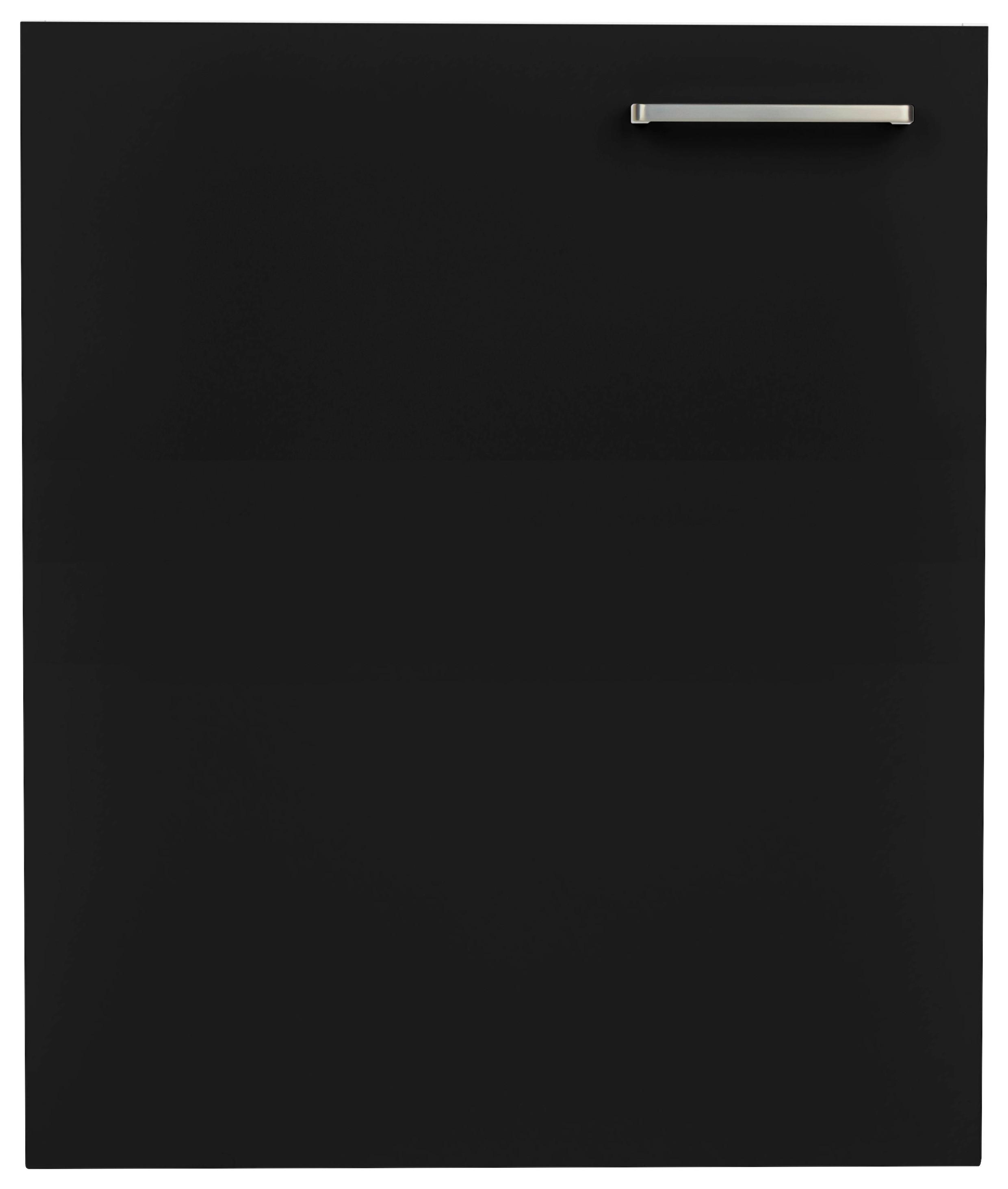 Küchenschrankfront Touch Schwarz - Edelstahlfarben/Schwarz, MODERN, Holzwerkstoff/Metall (60/72/1,9cm) - Nobilia