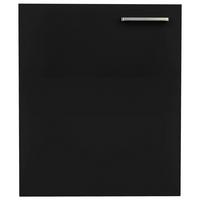 Küchenschrankfront Touch Schwarz - Edelstahlfarben/Schwarz, MODERN, Holzwerkstoff/Metall (60/72/1,9cm) - Nobilia