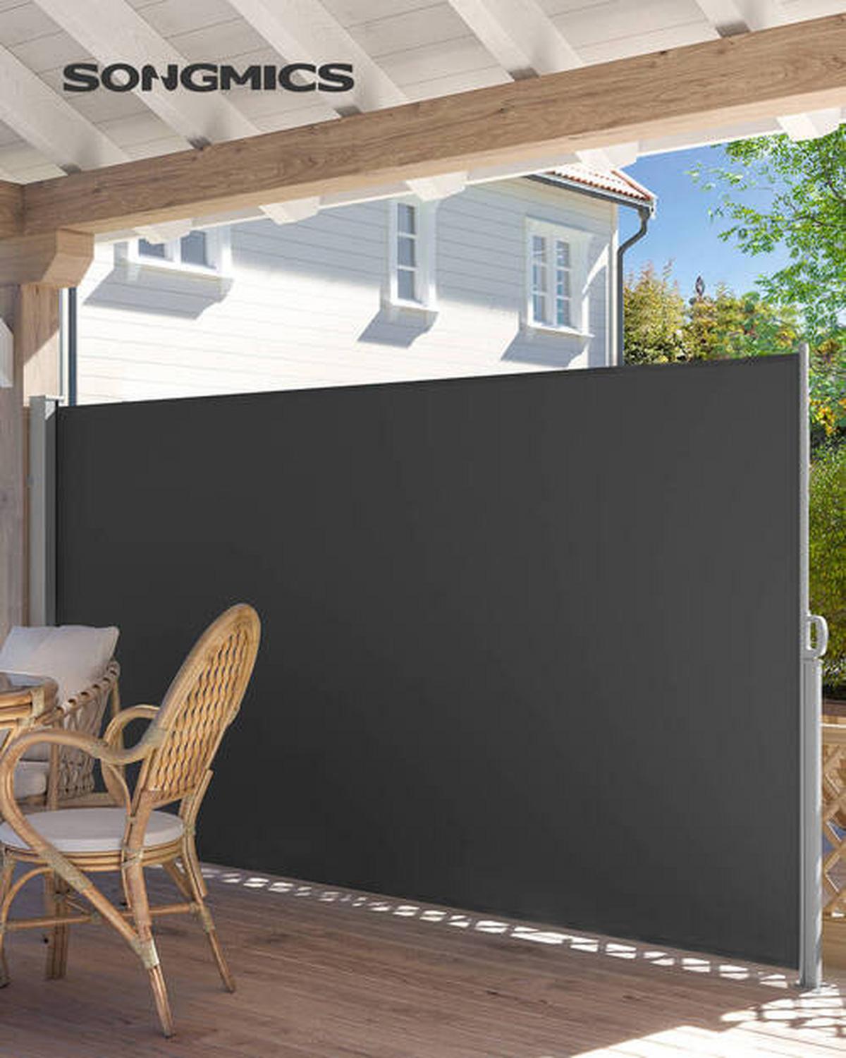 Rollbare Seitenmarkise Grau ca. 300x180cm - Dunkelgrau/Grau, Basics, Textil/Metall (300/180cm) - Modante