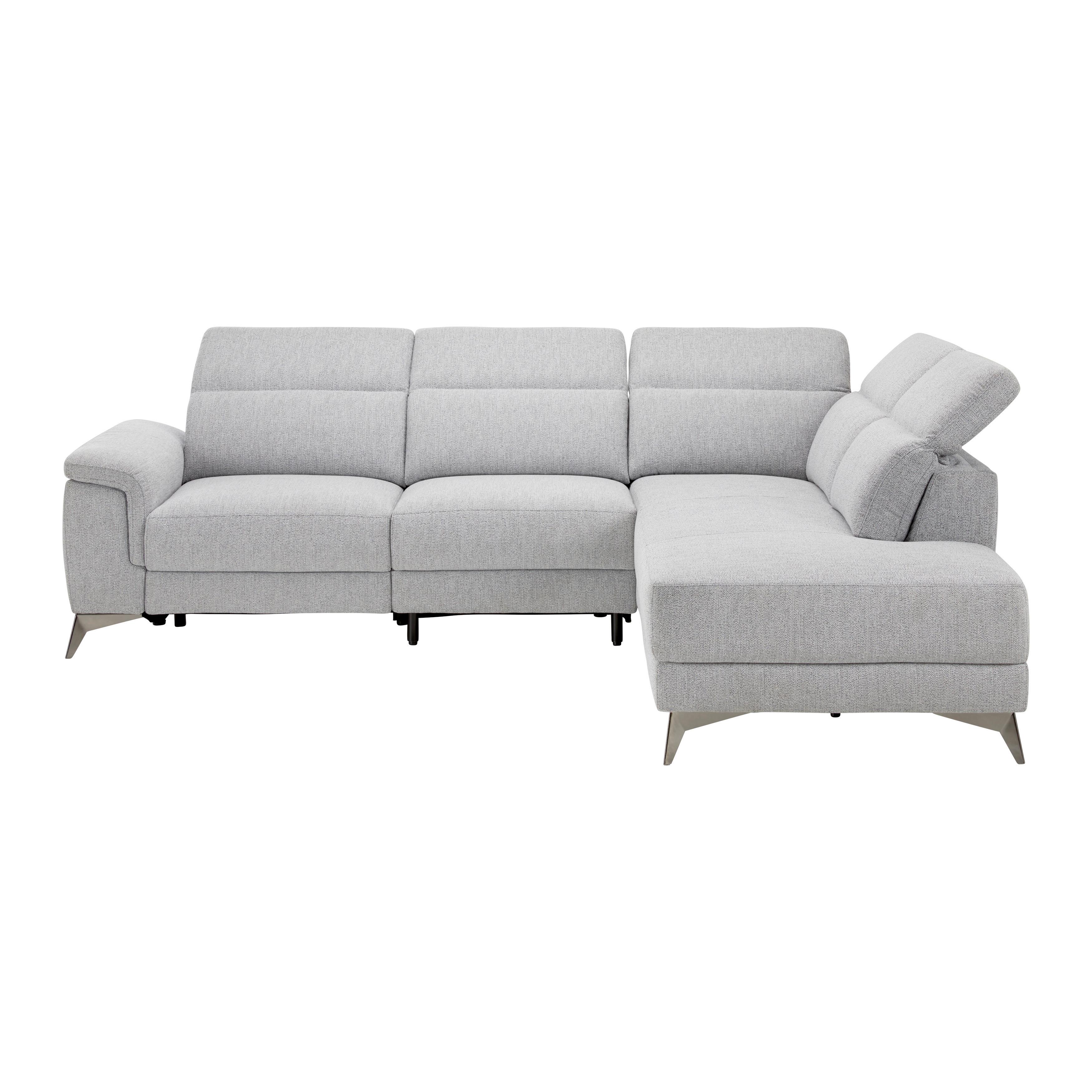 Wohnlandschaft Köln Grau Webstoff - Grau, MODERN, Kunststoff/Textil (283/98/212cm) - Bessagi Home