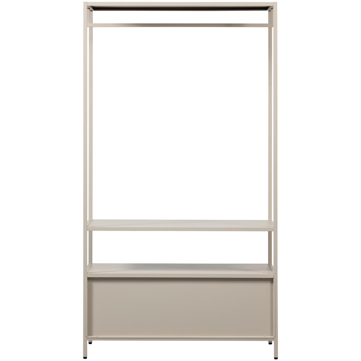 OFFENER KLEIDERSCHRANK Ferris Sandfarben B: 100cm - Sandfarben, Basics, Metall (100/185/54cm) - MID.YOU