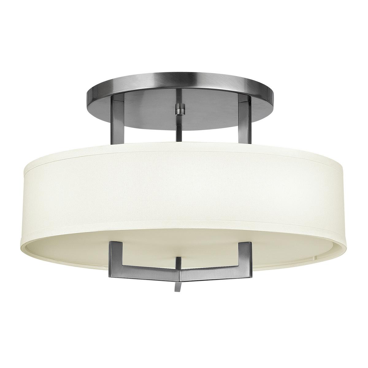 Stropna Svjetiljka Hampton Hk-Hampton-Sf - boje nikla, Design, metal/tekstil (50.8/30.5cm) - Elstead Lighting