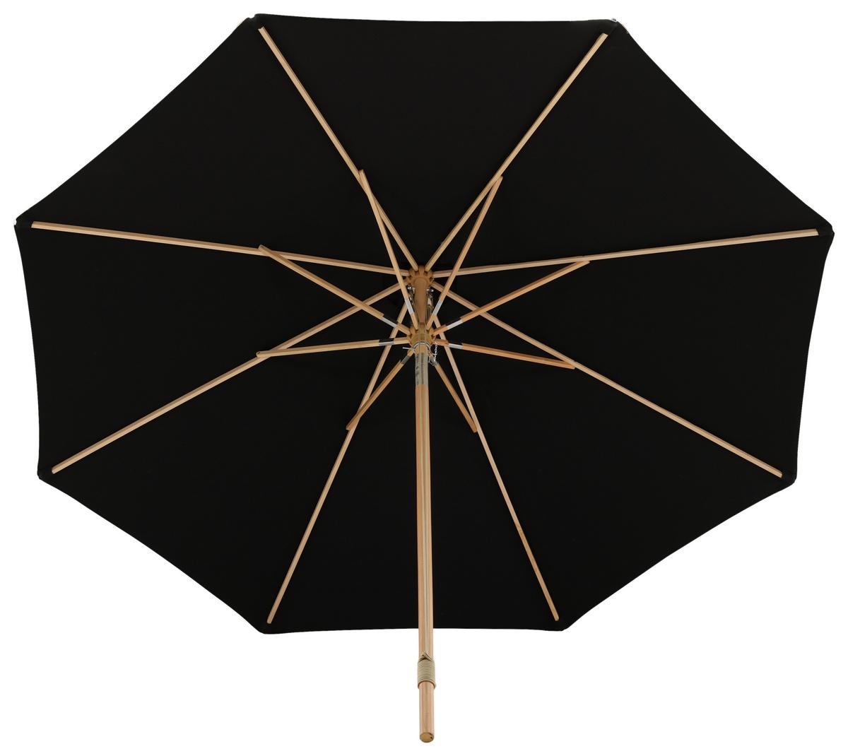 Sonnenschirm Nypo ca. 330 cm Schwarz - Schwarz, KONVENTIONELL (330/258/330cm) - Gardenson