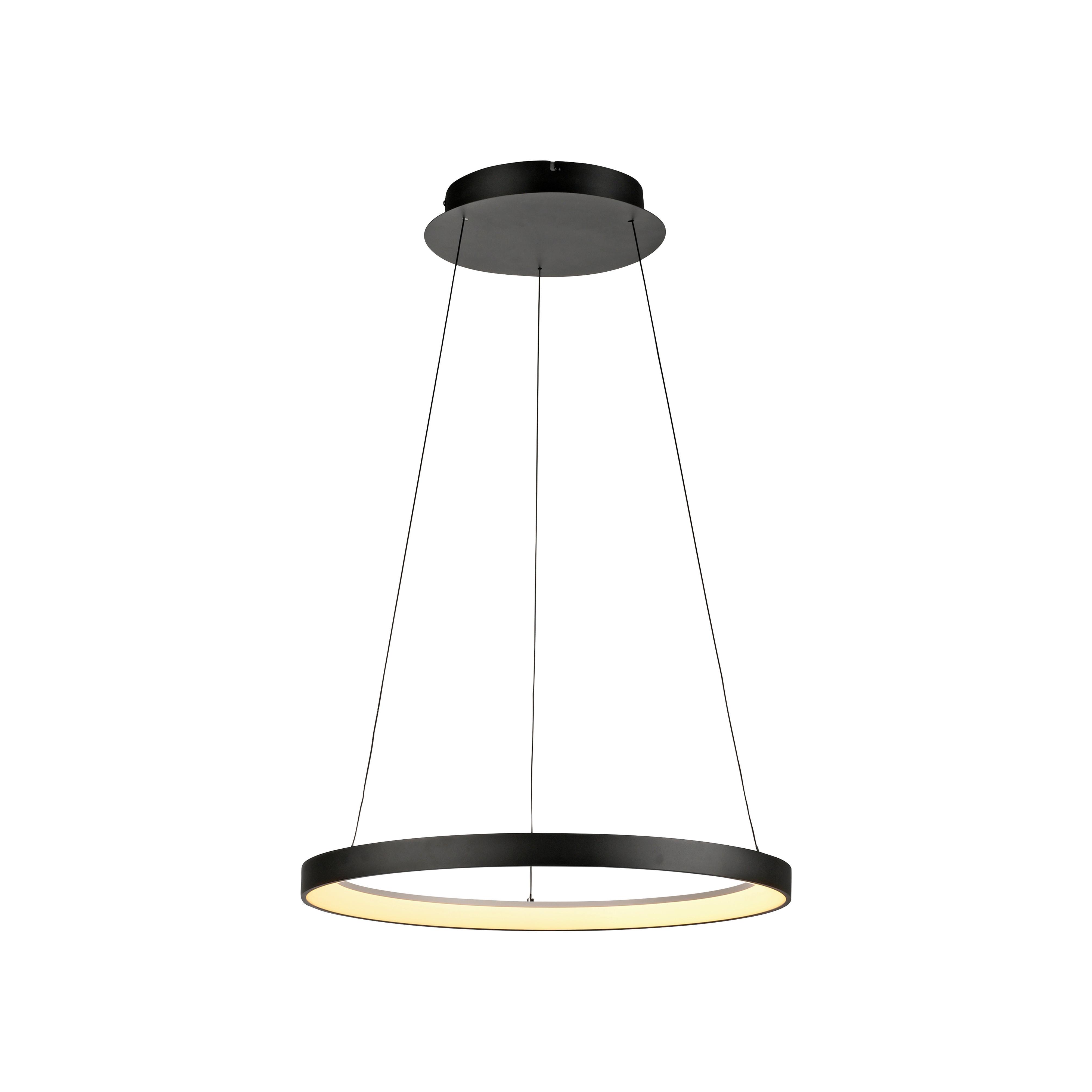 LAMPA WISZĄCA LED 2851-18 HOOP - czarny, Design, tworzywo sztuczne/metal (57/57/40-180cm) - Paul Neuhaus