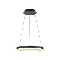 LAMPA WISZĄCA LED 2851-18 HOOP - czarny, Design, tworzywo sztuczne/metal (57/57/40-180cm) - Paul Neuhaus