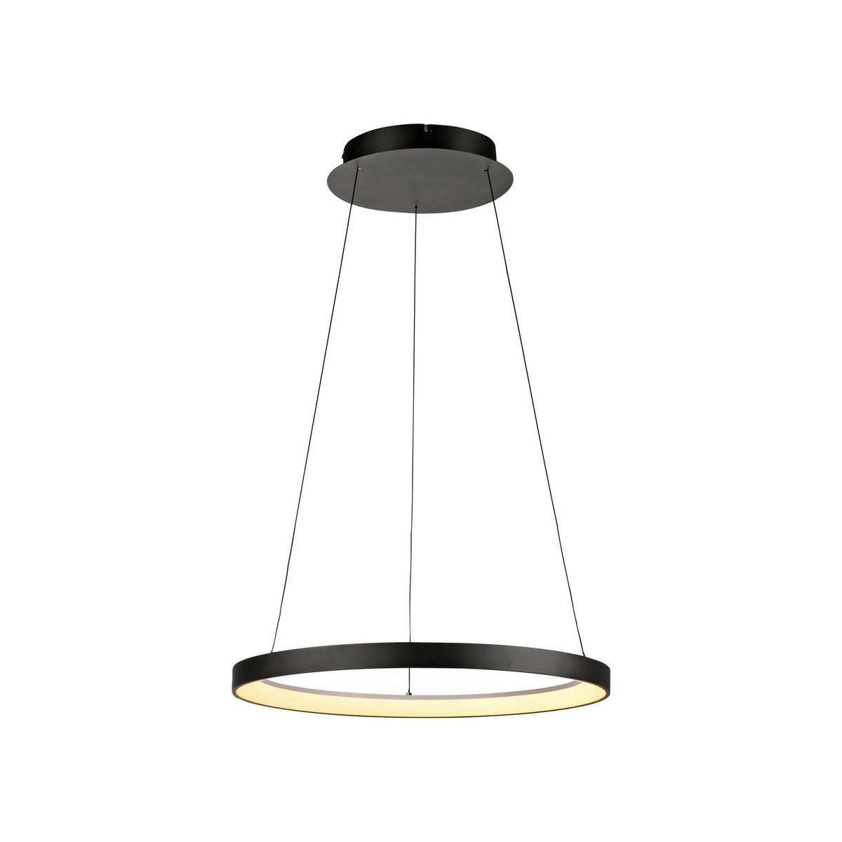 LAMPA WISZĄCA LED 2851-18 HOOP - czarny, Design, tworzywo sztuczne/metal (57/57/40-180cm) - Paul Neuhaus