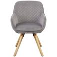 Scaun Cu Brate Bago - culoare natur/gri, Modern, lemn/textil (58/85/57cm) - Modern Living Scaun Cu Brate Bago - culoare natur/gri, Modern, lemn/textil (58/85/57cm) - Modern Living