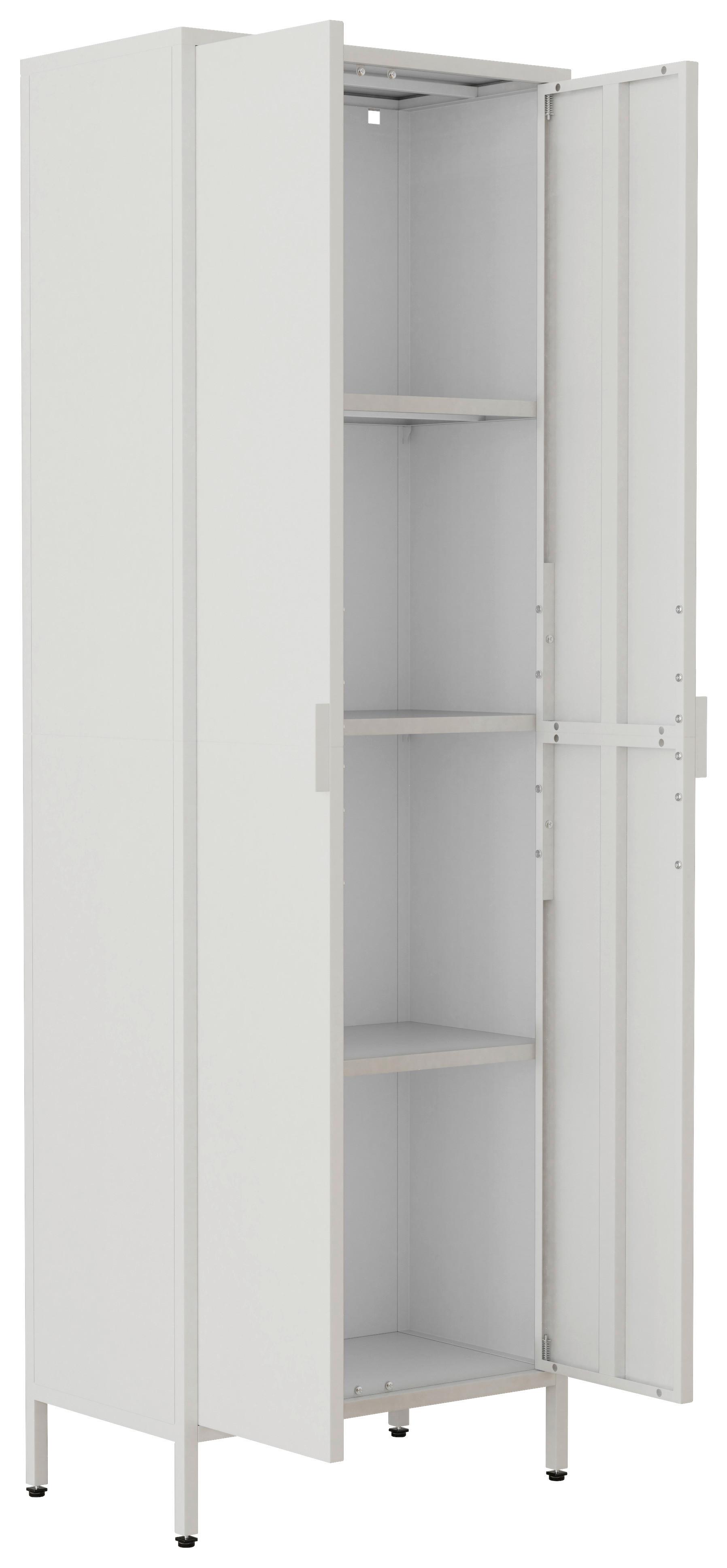 Drehtürenschrank Flokas XL Weiß - Weiß, Design, Metall (60/180/35cm) - MID.YOU