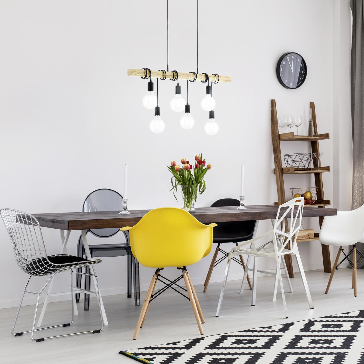 LAMPA WISZĄCA 78845 TOWNSHEND *SBM* - czarny/brązowy, Lifestyle, metal/drewno (100cm) - Marama