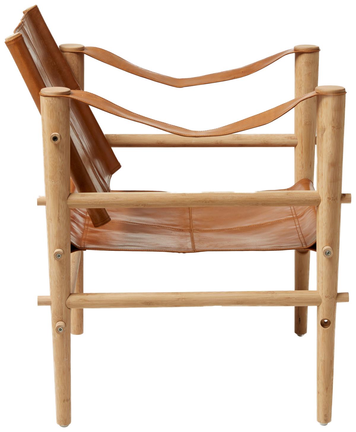 Sessel Noble 3155062 - Naturfarben/Braun, Romantik / Landhaus, Leder/Holz (59/79/61cm) - MID.YOU
