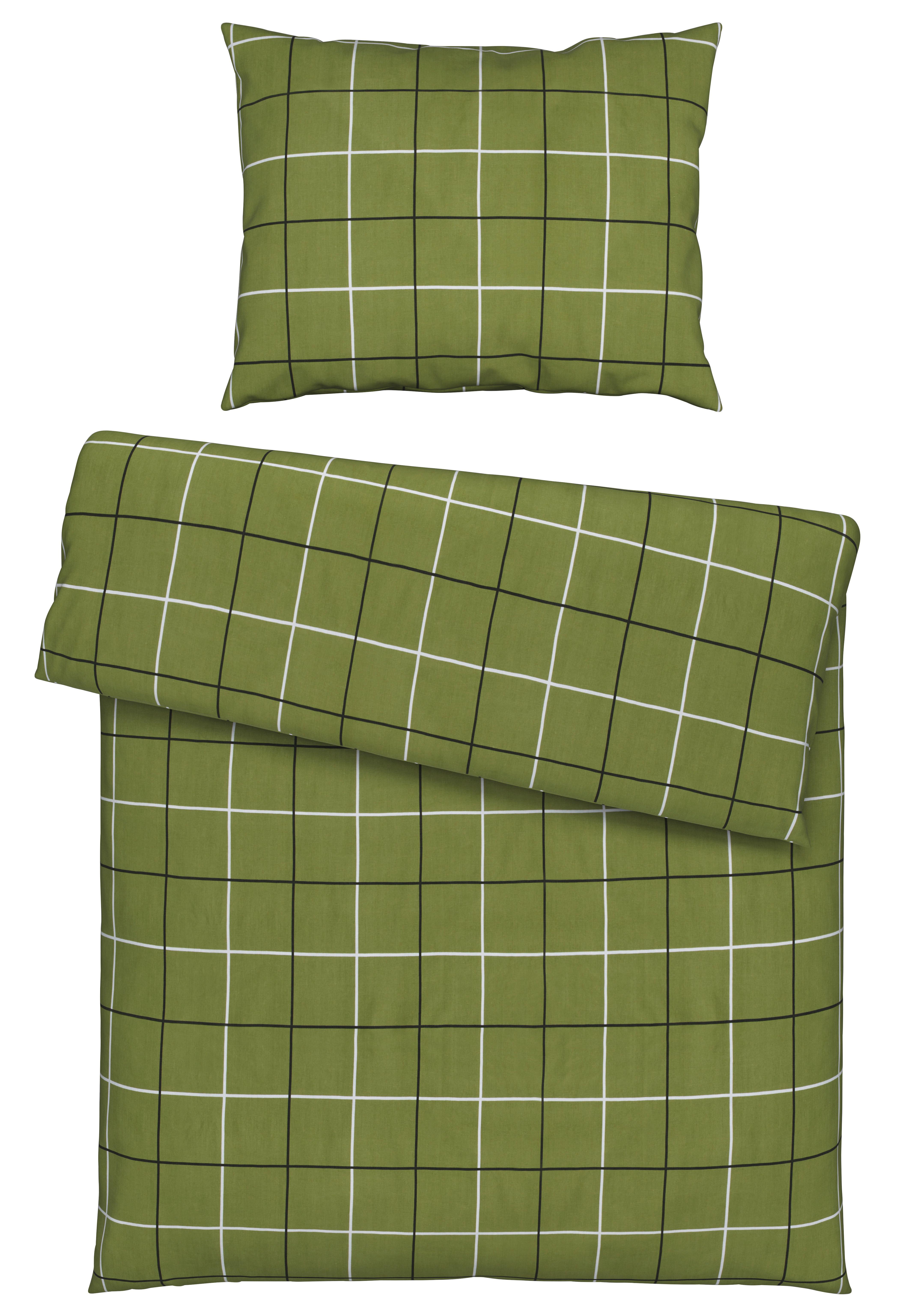 Bettwäsche Gitterkaro Ca. 160x210cm - Grün, Modern, Textil (160/210cm) - Modern Living
