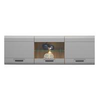 Viseča Vitrina Auris, Siva, Barva Hrasta - siva, Moderno, umetna masa/steklo (164,3/52/37,1cm) - Mömax