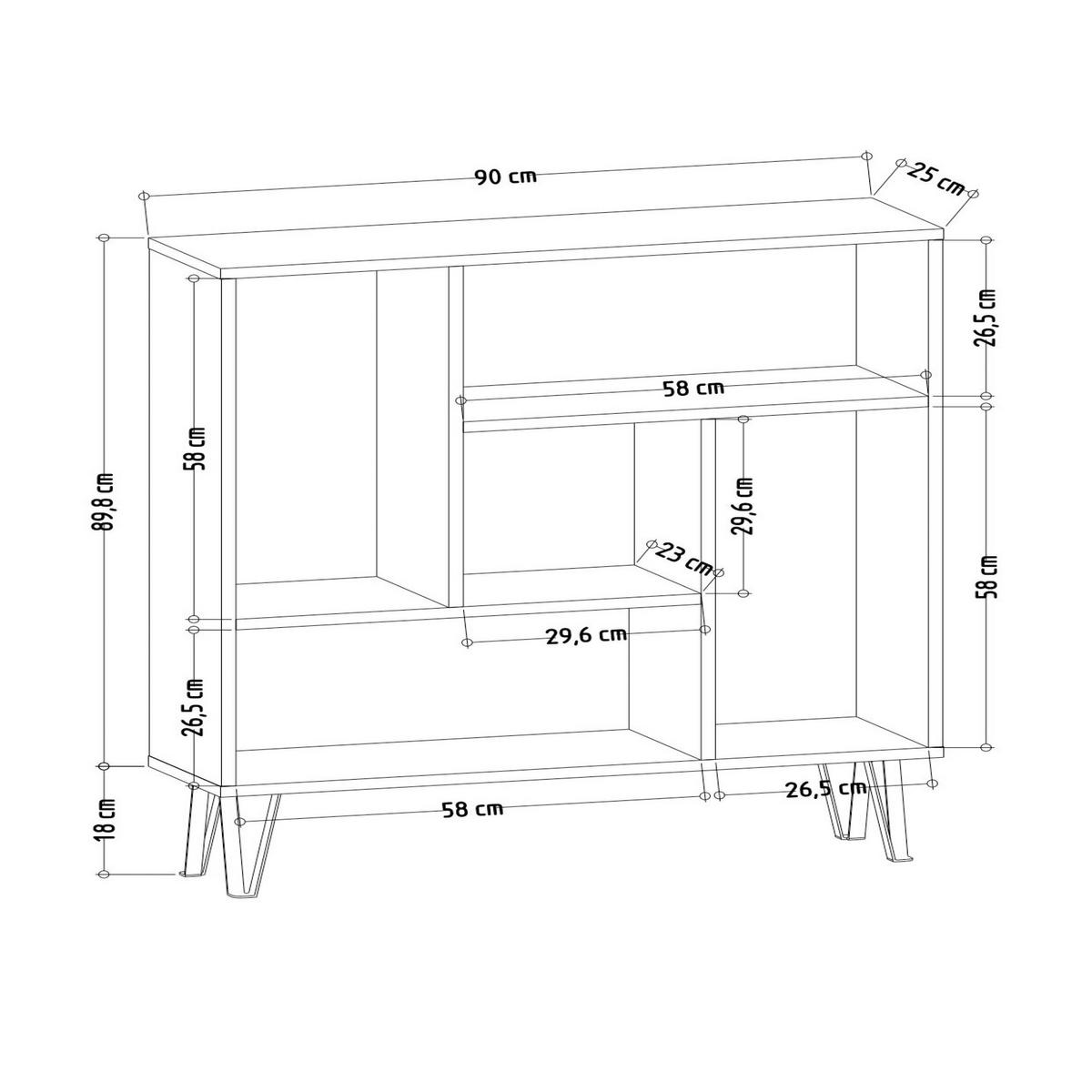 Regal "Arven", Anthrazit - Anthrazit, Design, Holzwerkstoff (90/107,8/25cm) - Livetastic