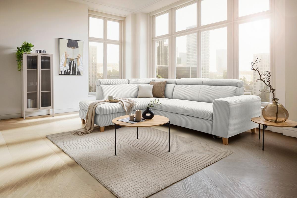 Kutna Garnitura Lugo - bež, Moderno, drvo/metal (205/98/266cm) - Modern Living