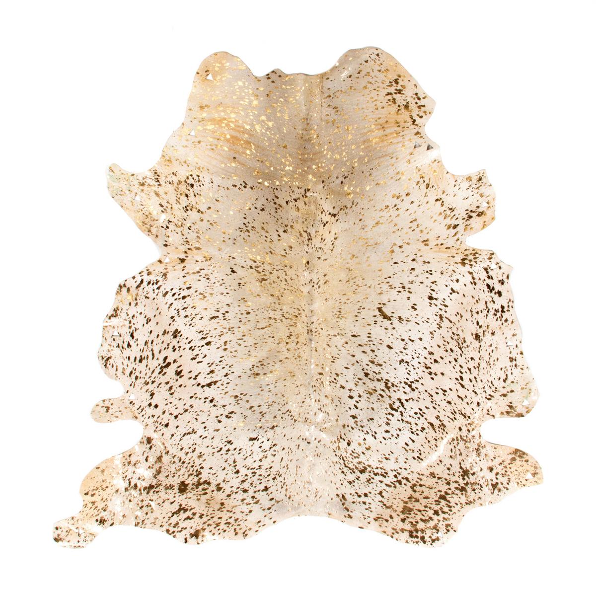 FLACHWEBETEPPICH FLY 110 WEIß / GOLD - Weiss/Goldfarben, Konventionell, Leder (1.35qm) - Kayoom