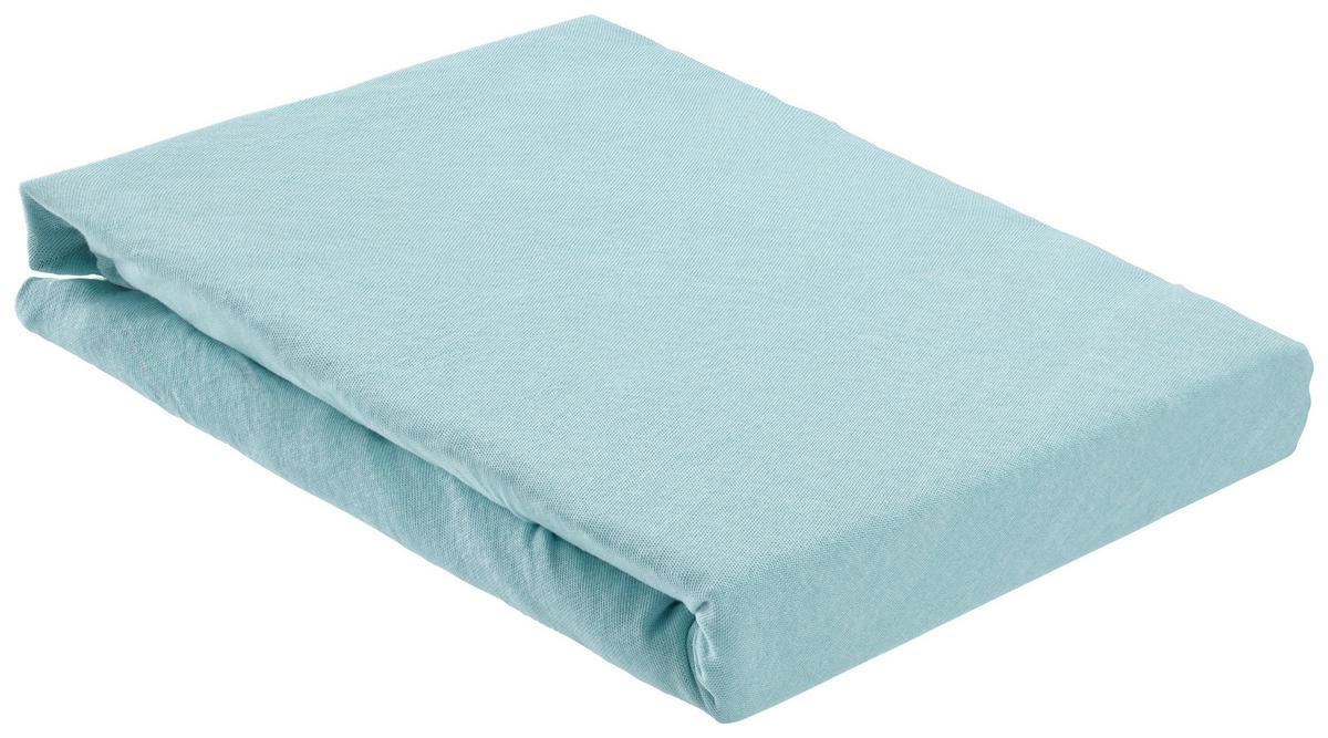 Fixleintuch Poldi in diversen Farben - Blau/Weiss, Textil (100/200cm) - Modern Living