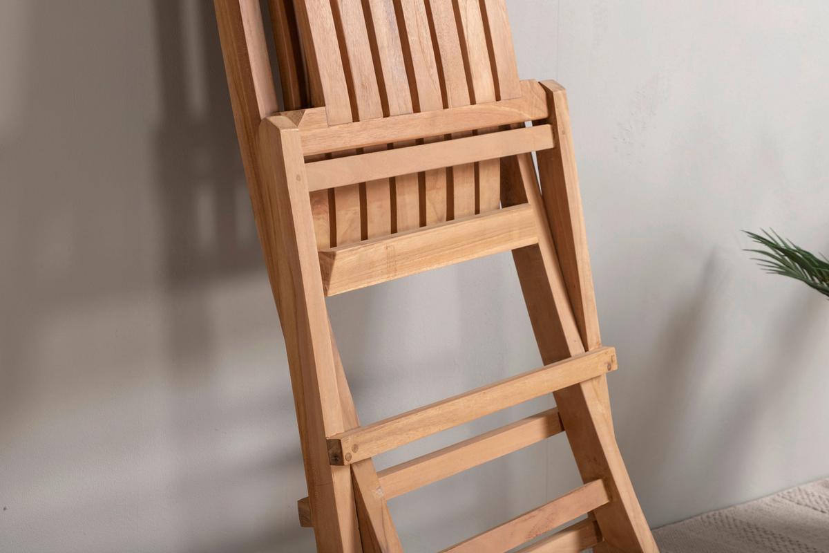 Gartenklappsessel Ghana ca. 43x98x47 cm Teakholz - Teakfarben, KONVENTIONELL, Holz (43/98/47cm) - Gardenson