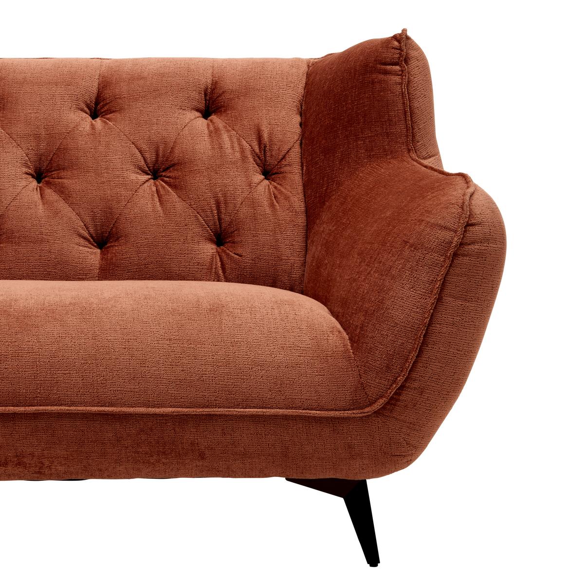 Wohnlandschaft Bogoni Rostfarben - Rostfarben/Schwarz, MODERN, Textil/Metall (278/84/168cm) - Mömax