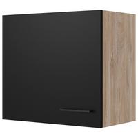 Kuhinjska Zgornja Omarica Capri, Črna, Hrast - črna/barve hrasta, Konvencionalno, kovina/leseni material (60/54,8/32cm) - FlexWell