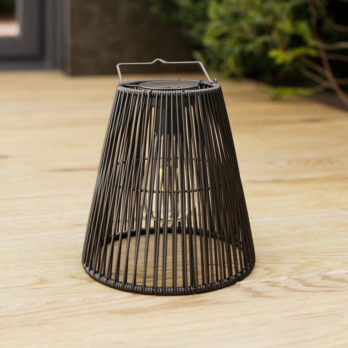 Solarleuchte Glow Schwarz Metall/Kunststoff - Schwarz, MODERN, Kunststoff/Metall (20,5/26/20,5cm) - Bessagi Garden