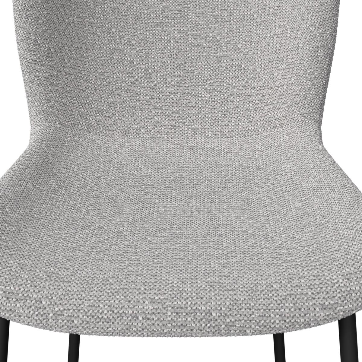 Stuhl Noemie Hellgrau Chenille Gepolstert - Dunkelgrau/Schwarz, MODERN, Holz/Textil (49/81/54cm) - Bessagi Home