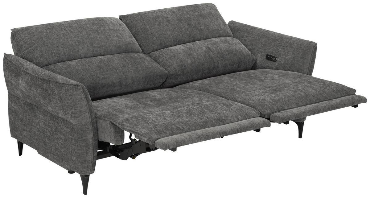 2-Sitzer-Sofa Cape Town Dunkelgrau - noir/gris foncé, Modern, métal/textile (200/98/93cm) - Mömax