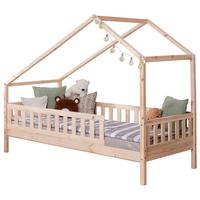 Hausbett Lou ca. 100x200 cm Holz - Naturfarben/Weiß, MODERN, Holz/Textil (100/200cm) - MID.YOU