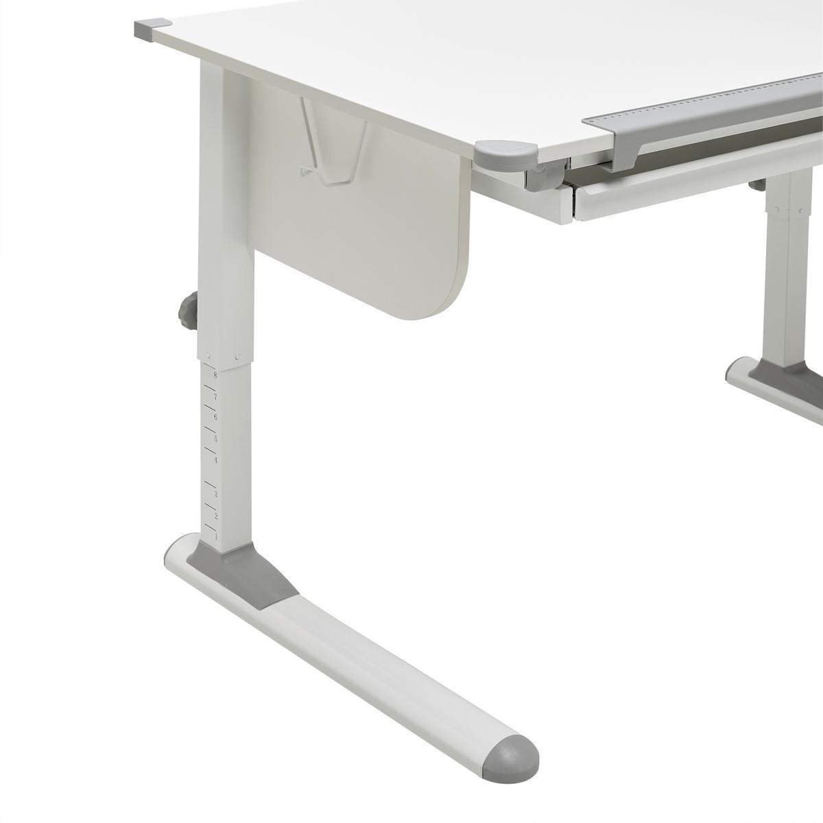 Schreibtisch Studare Grau/Weiss - Weiss/Grau, Konventionell, Holzwerkstoff/Metall (110/55-78/68cm) - Mömax
