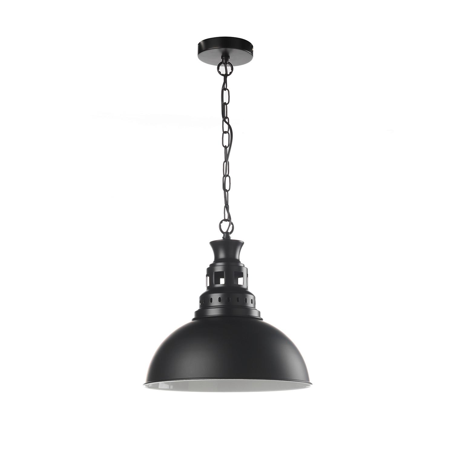 Hängeleuchte Istanbul nera Schwarz/Weiß max. 22 Watt - Schwarz/Weiß, Basics, Metall (36/110cm)