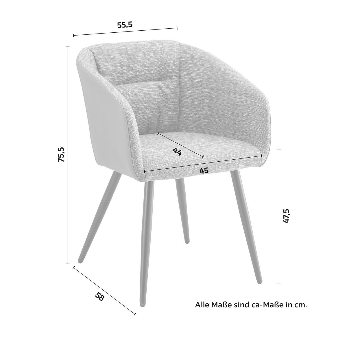 KRZESŁO Z PODŁOKIETNIKAMI BIANCO - czarny/brązowy, Modern, skóra/metal (55,5/75,5/58cm) - Bessagi Home