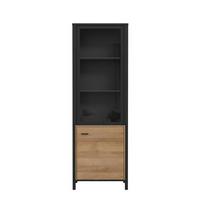 Vitrin High Rock - fekete/tölgyfa, Design, faalapú anyag/fém (64,8/193,9/40,2cm) - Mömax