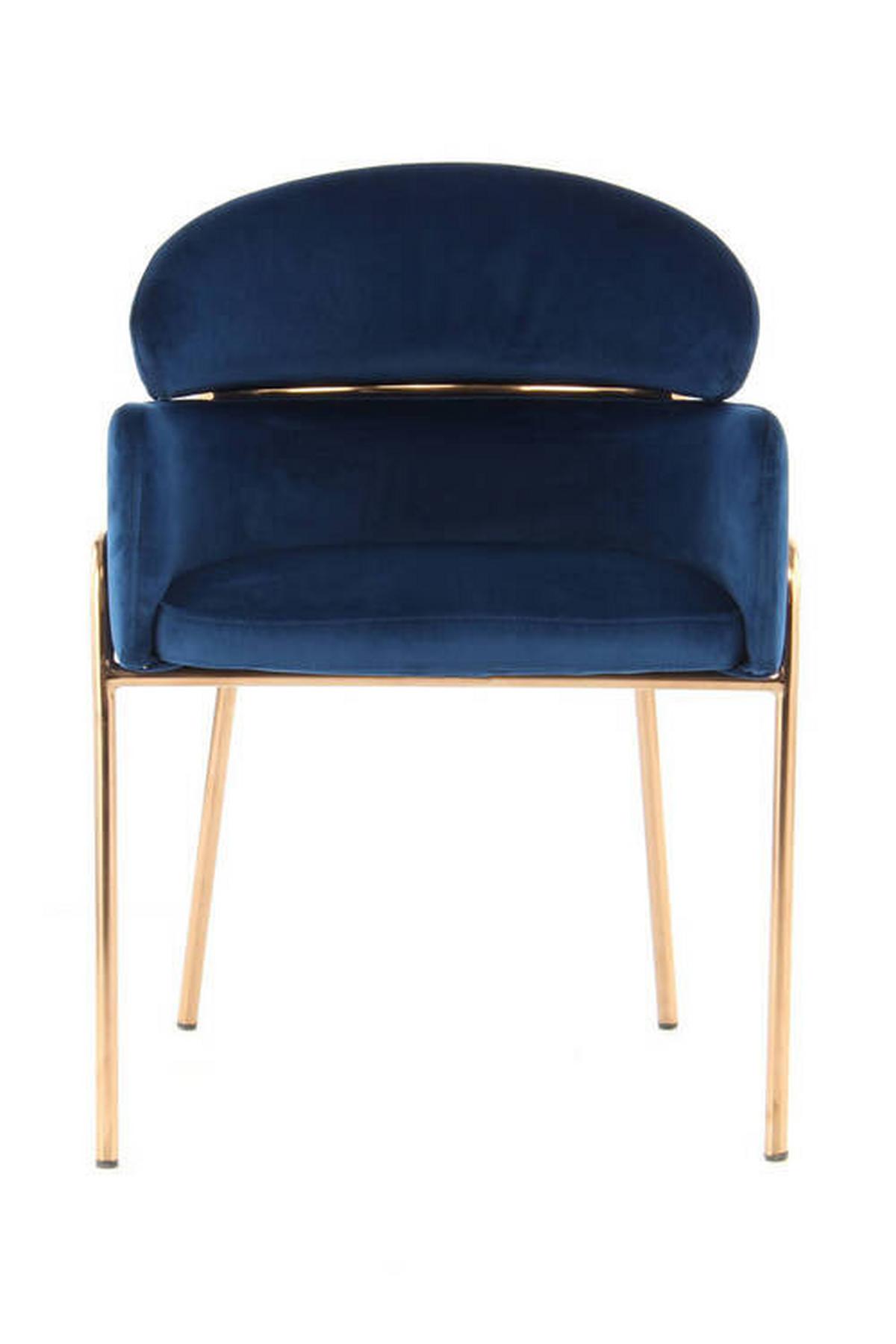 Karosszék Vnzpv-Blu - aranyszínű/kék, Modern, műanyag/textil (58/79/57cm) - Kayoom