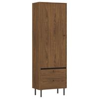 Dulap Înalt Revillo - culoare lemn de nuc/negru, Basics, material pe bază de lemn (63/195/40cm) - Modern Living