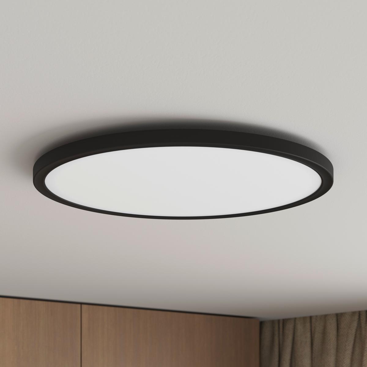 LAMPA SUFITOWA LED GIGA 8 *SBN* - czarny, Basics, tworzywo sztuczne (42/2,9cm) - Novel